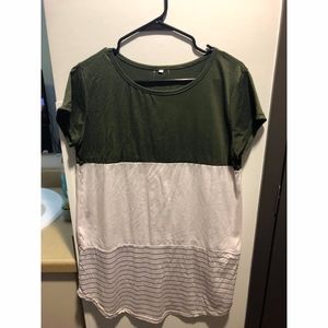 White and Green Top